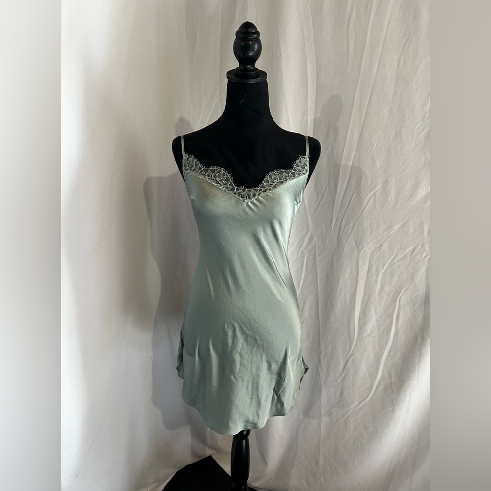 NWT Sea Foam Green XS nightie Victoria Secret Negligee Spaghetti straps slip